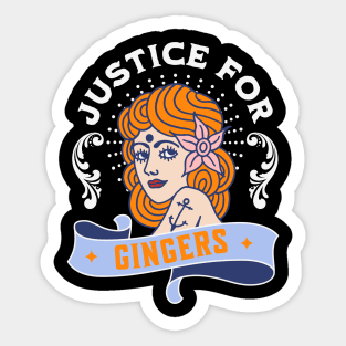 Justice For Gingers Funny Redhead Pride Sticker